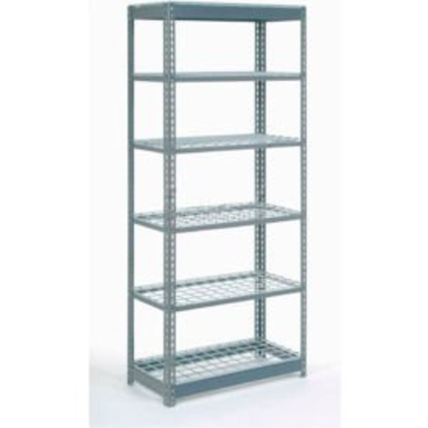 Global Equipment Heavy Duty Shelving 48"W x 18"D x 72"H With 6 Shelves - Wire Deck - Gray 717232